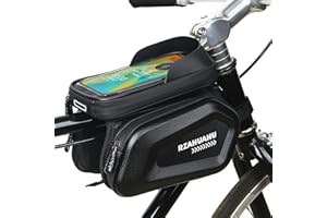 GAFENO Borsa per bicicletta, borsa da telaio per bicicletta e supporto per telefono. Borsa impermeabile per telaio anteriore per tubo superiore della bicicletta. Borsa per telaio impermeabile Touch