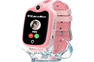 ELEJAFE 4G Montre Connectée Enfant, Montre GPS Enfant avec Chat Familial, Appel Vidéo, Bouton SOS, Traceur GPS Enfant Anti-Perte Traqueur,IP68, Mode Classe, Cadeau pour 4-12 Ans