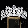 Jorsnovs Cubic Zirconia Wedding Bridal Tiaras Engagement Crowns CZ Party Prom Hair Jewelry Accessories Headpieces Gift for Women Girls
