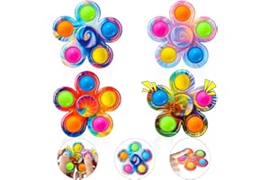 SCIONE 4Pcs Tie-Dye Bubble Fidget Spinner - Giocattolo antistress divertente e colorato per bambini e adulti - Design resistente e sicuro - Perfetto per feste, regali e relax