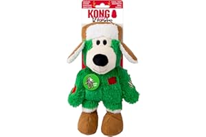 KONG Wild Knot Dog Toy Bear Durable Rope Skeleton Squeaker for Long Lasting Play Less Filling for Less Mess Assorted Colors (1 Pack, Medium/Large)