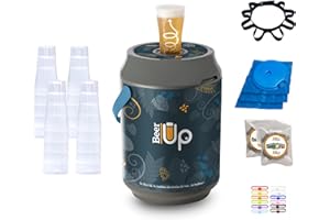 BEER UP 20 verres + 4 kits pour fûts de bières BeerTender® + 1 ceinture porte verres + 12 marqueurs - Tireuse à bières portative - 20h de froid - remplissage par le fond