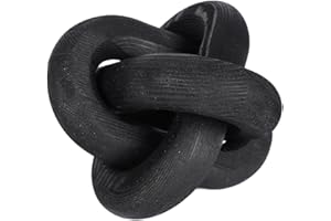 LIKCAISA 3-Link Wood Chain Link Decor Book Shelf Decor Home Decor Decorative Chain Knot Coffee Table Accessories Rustic Farmhouse Boho Bead Garland Decor for Christmas Halloween Decorations,6inch,Black