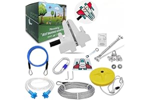 GWBOORSD Seilrutsche Kinder Outdoor Slackline Outdoor, 24m 80FT Zipline Adventure Games seilbahn Kinder Outdoor, bis 150kg beständig, Seilrutsche für den Garten, Roter Flugzeugstil