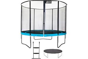Kangui - Trampoline PUNCHI Bleu - Ø 305-360 - 430 cm + Filet + Échelle + Bâche de Protection