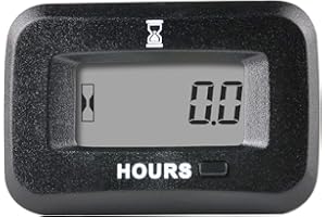 Jayron Medidor de Horas LCD a presión AC/DC 5-277V Voltaje,Recordatorio de Mantenimiento Reiniciable Impermeable para Motores Pequeños,como el Generador de Cortadora de Césped,Motocicleta(HM038AGH2)