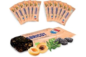 Gourmiz barres de fruits - 12 x 35gr, barre glucidique énergétique bio, abricot, dattes, snacks vegan, sport, sans gluten, encas gourmand, sans sucre ajouté, origine France