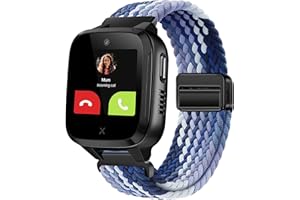 OUTPUTBT Magnetic Watch Strap 16mm for XPLORA Kidzi/Xplora X5 Play/XGO 2/XGO 3 Replacement Children Nylon Cotton Braid for Girl Boy