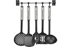 HI Haushalt International Zestaw przyborów kuchennych, listwa wisząca, akcesoria do gotowania, tworzywo sztuczne