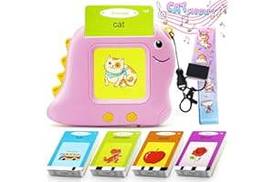 COZYBOMB Talking Flash Cards for Toddlers with Lanyard [upgraded], Early Educational Toys for 3 4 5 6 Year Old Boys Girls Preschool Learning Machine with 224 Words Dinosaur Toys Birthday Gift for Kids