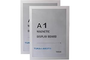 ‎TUKA-I-AKUT TUKA-i-AKUT 2st. A1 Info-Rahmen Selbstklebend mit Magnetverschluss, Einstecktasche Infotasche Blatthalter, Schnelles Wechseln von Aushängen, Aufklappbarer Magnetrahmen Farbe Silber, TKD8400-A1-2x