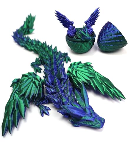 4 Œufs Dragon Jouet Fidget Imprimés 3D - Dragons Articulés Réalistes, Amovibles - Décoration Ou Jouet Enfant