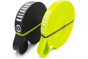 ‎KALAHARI 4 WELLNESS Kalahari Resistance Bands Set Premium Plus E-Book Übungen auf Deutsch – Fitnessbänder, Klimmzughilfe Band, Gymnastikband - Widerstandsbänder Fitness für Muskelaufbau, Physiotherapie, Stretching