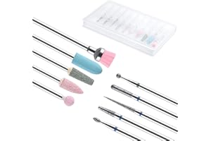 JeoPoom Nail Drill Bits Sets[10 Pcs], Electric Nail Drill Kit Nail Drill Tools for Manicure Pedicure, Home Salon Use