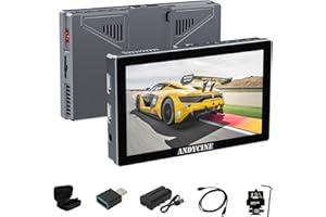 ANDYCINE X5 5,5" 1200 nits Monitor de Campo de cámara con Pantalla táctil 4K HDMI 60 HZ, Monitor DSLR con Carcasa de Aluminio, batería F550C, RGB Parade, Focus Peaking, LUT 3D, Monitor HDR