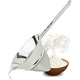 Large Professional Conical Sieve/Passing Strainer - Robust 24cm Rounded Handle, Stainless Steel Fine Mesh. Use This Bouillon/