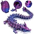 3D Dragon Egg Articulating Gemstone Crystal Dragon Figurine 3D Dragons Egg Articulated Dragon Removable Mystery Dragon Egg Toy Dragon Home Office Decor Executive Desk Toys（Laser Purple）