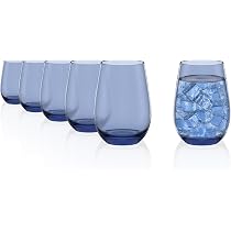 Lot De 6 Verres à Eau Stölzle Lausitz Grandezza 340 Ml - Bleu | Cristal Sans Plomb, Lave-vaisselle