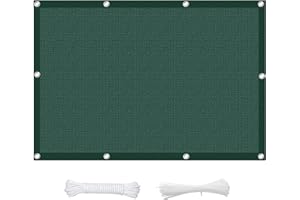 CUIMEI Malla Sombreadora 3 x 3 m Resistente al UV del 95%,Transpirable Malla Sombreadora Sun Net Incl Cuerdas de sujeción para Exterior Terraza Patio Jardín, Verde Oscuro