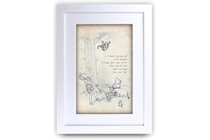 HWC Trading FR Winnie the Pooh Nicest Best Friend A4 con cornice stampata con citazione per cameretta dei bambini, idea regalo per la cameretta dei bambini