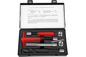 ASHATA 11Pcs Thread Repair Kit Stainless Steel M16x2 Length HSS Drill Helicoil Repair Units Conversion Helicoil Repair Kit