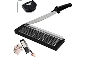 Huucozn Massicot Guillotine a4 Coupe Papier Coupe Papier Guillotine Découpeuse Papier a4 Coupe Papier Circulaire pour Universités/Bibliothèques/Imprimeries Peut Couper jusqu'à 8 Feuilles