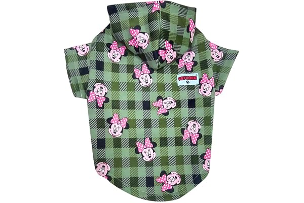 FETCHER Green Mickey Mouse Printed Warm Winter Hoodie Sweatshirt Sweater Jacket Coat for Dogs and Cats Winter wear (16" Medium)