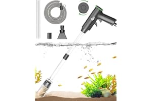 AQQA Sifone Acquario, Cambio d'Acqua per Acquario, 4 in 1 Pulitore di Ghiaia per Acquari con Regolazione del Flusso d'Acqua, per Il Cambio d'Acqua, la Pulizia della Ghiaia e della Sabbia