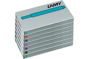 Set di 7 cartucce d'inchiostro LAMY T10 con grande capacità d'inchiostro in diversi colori - adatte a tutti i modelli di penne stilogr. Lamy - 1,25 ml per cartuccia - 5 pezzi per confezione