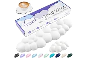 Sushret Wolke Handballenauflage Tastatur, Ergonomisches Wolke Handauflage Tastatur Mit PU Leder Memory Schaum, Niedliche Wolken Wrist Rest Pad Für PC/Gaming/Arm Handpolster/Computer– Weiß