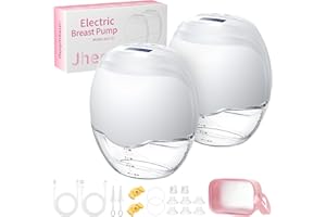Sacaleches Electrico Doble, Jheppbay Sacaleches Manos Libres con Función Pausa con 3 Modos y 12 Niveles, Actualizado Extractor de Leche extracción de leche eficaz, con Brida 17/19/21/27mm (Blanco)