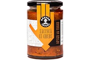 Razvan Idicel | traditionell rumänischer Aufstrich mit Auberginen & Pilzen "Zacusca cu ghebe" 350 g - vegan, über Holzfeuer gekocht, herzhaft als Dip, Sauce oder zum Verfeinern von Gerichten