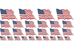 JINTORA Mini bandiere/bandiere insieme - bandiera sventolante - 4x 51x31mm+ 12x 33x20mm + 10x 20x12mm- adesivi - USA - United States - Standard pour la voiture, le bureau, la maison et l'école - Set of 26
