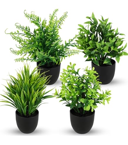 BELICOO Kunstmatige hangplant, set van 4 nepplanten met potten, hangende kunstplanten binnen, nepklimop kunstplant voor binnen en buiten, kamer, kantoor, terras, muurdecoratie