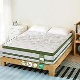 Grbsy Mattress 140 x 190 cm, Hybrid 25 cm, 7-Zone Reinforced Pocket Springs, Memory Foam and Breathable Foam, Medium Firm, Re
