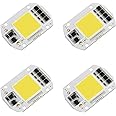 Luvik 50 Watt AC G4 LED Chip High Power 50 W AC 220 V COB LED Lamp Diode Chip For Spot Searchlight White (Pack Of 4)