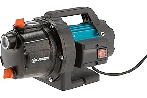 Gardena Pompe de jardin 3700/4 Basic: Pompe d'arrosage, débit 3700 l/h, puissance 800 W, longue durée de vie grâce à un arbre en inox, boîtier en fonte, possibilité de raccord arroseur (9010-47)