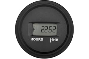 Runleader Juego de medidor de horas digital LCD,AC/DC de 5 V a 277 V, uso para ZTR Cortacésped Tractor Generador Carrito de golf Limpiador de automóviles de club Compresor de motor de ATV