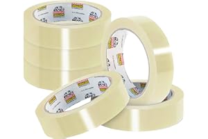 Double Dragon Cellotape Clear Packaging Tape– 24mm wide, 40m long (6 Rolls) | Strong Sellotape Parcel Packaging Tape | Secure Sticky Sealing Tape for Parcel Boxes, Moving Boxes, Large Postal Bags etc