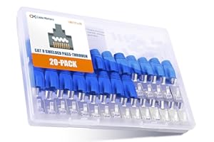 Cable Matters - Lot de 20, 23-24AWG connecteur RJ45 Cat 8 Cat 7 Cat 6 Traverser avec embouts de décharge de traction pour câble Ethernet solide ou toronné (connecteur rj45 Cat 8/prise rj45 Cat 8)