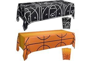 APUXXJUPA 4 pezzi tovaglie da basket, 130 x 220 cm 2 stili di copritavolo rettangolari per decorazioni per feste a tema sportivo, per feste di compleanno di ragazzi