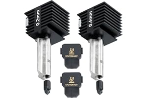 JUUPINE 2 cabezales de impresión actualizados para laboratorio de bambú A1/A1, mini resistente a altas temperaturas, 0,2 mm y 0,4 mm, extrusora de acero endurecido, kit de extremo caliente de alto