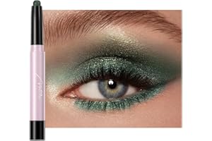 Fards à Paupières Creme Avec pinceau, Greatlizard 6 Couleurs Pailleté Fard à PaupièRes BâTons, Waterproof Glitter Eyeshadow Stick, Longue Durée Lisse Douce Eyeshadow Crayons (#9(Pearlescent))