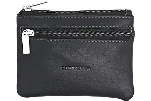Monedero de Piel para Hombre con 2 Cremalleras - 10012 Negro | Cuero