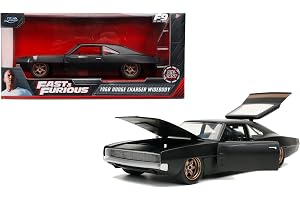Jada Toys 253203075 - Fast & Furious 1968 Dodge Charger 1:24 - Metall med Frihjul, Öppningsbara Dörrar, Motorhuv och Baklucka