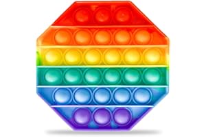 sb components Pop It Fidget Sensory Toy, Fidget Toys Set per bambini e adulti, Bubble Popper Fidget Giocattolo antistress Ansia giocattoli per autismo ADHD esigenze speciali (Octagon Rainbow)