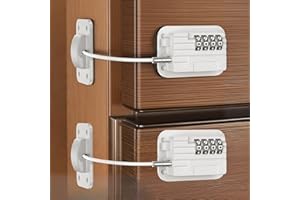 LYIVISK 2 cerraduras para frigorífico con código, cerradura para frigorífico sin taladrar, seguridad para niños, actualizada con contraseña, cerradura de código para frigorífico, armarios, cajones, ventanas