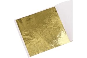 KINNO Imitation Blattgold 100 Stück 8x8.5cm Kunsthandwerk Kunstprojekt Möbel Gemälde Wand DIY Gold K Gold