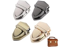 KanDery 4PCS Purse Making Lock, Clasp Catch Purse Push Lock, DIY Thumb Press Lock for Bag Making Book Leathercraft Fabric Handbag Wallet, 26x32mm