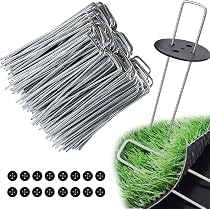 ZOENHOU 8 Picchetti Da Giardino A Forma Di U, In Acciaio Zincato, 30 Cm, Per Tende, Teli Pacciamatura, Campeggio, Resistenti - 4